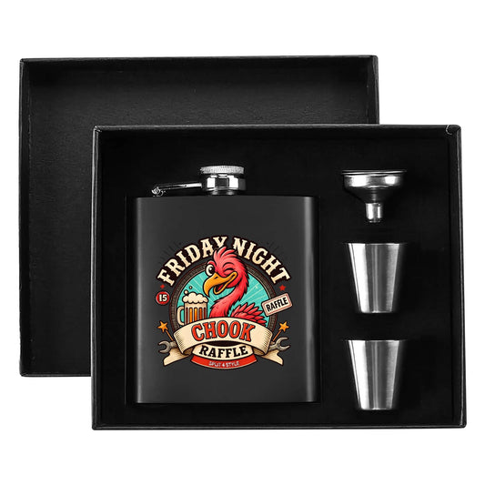 V8 Vets - Friday Night Chook Raffle Hip Flask Gift Set