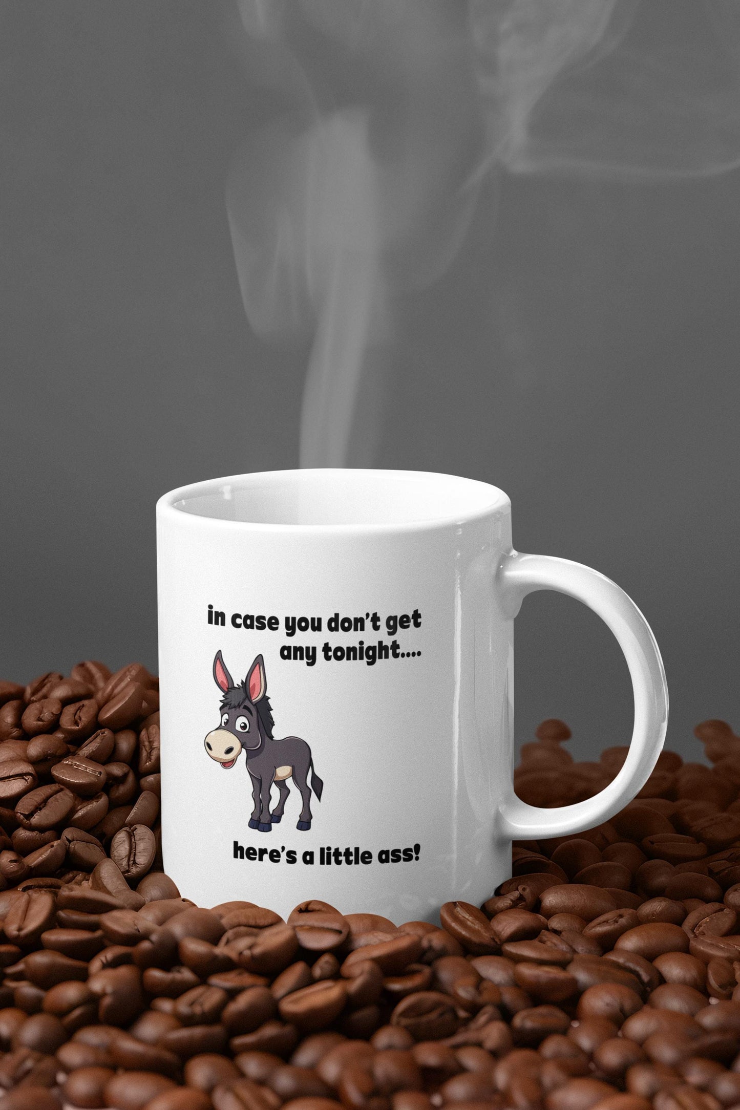 Here's a Little Ass Mug - Funny Ceramic Cup for Animal Lovers - Unique Gift Idea, Office Humour, Cute Coffee Tea Mug