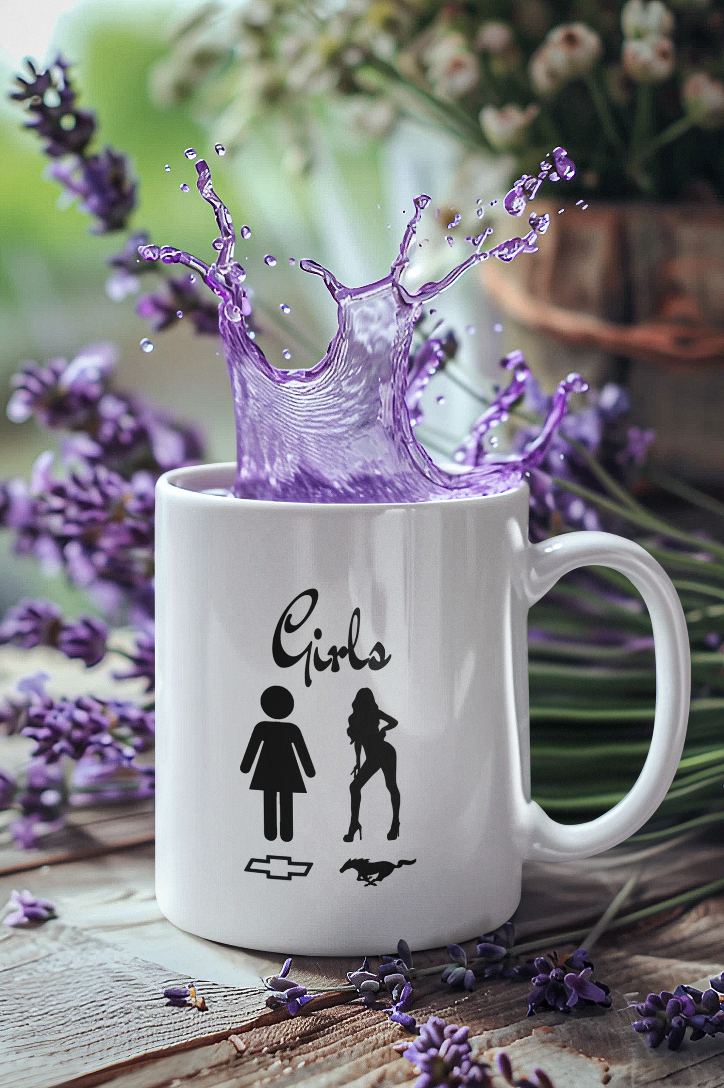 Camaro & Mustang Girl Coffee Mug Set - Classic Muscle Car Gifts for Women, Racing Enthusiast Tea Cups, Unique Car Lover Birthday Present