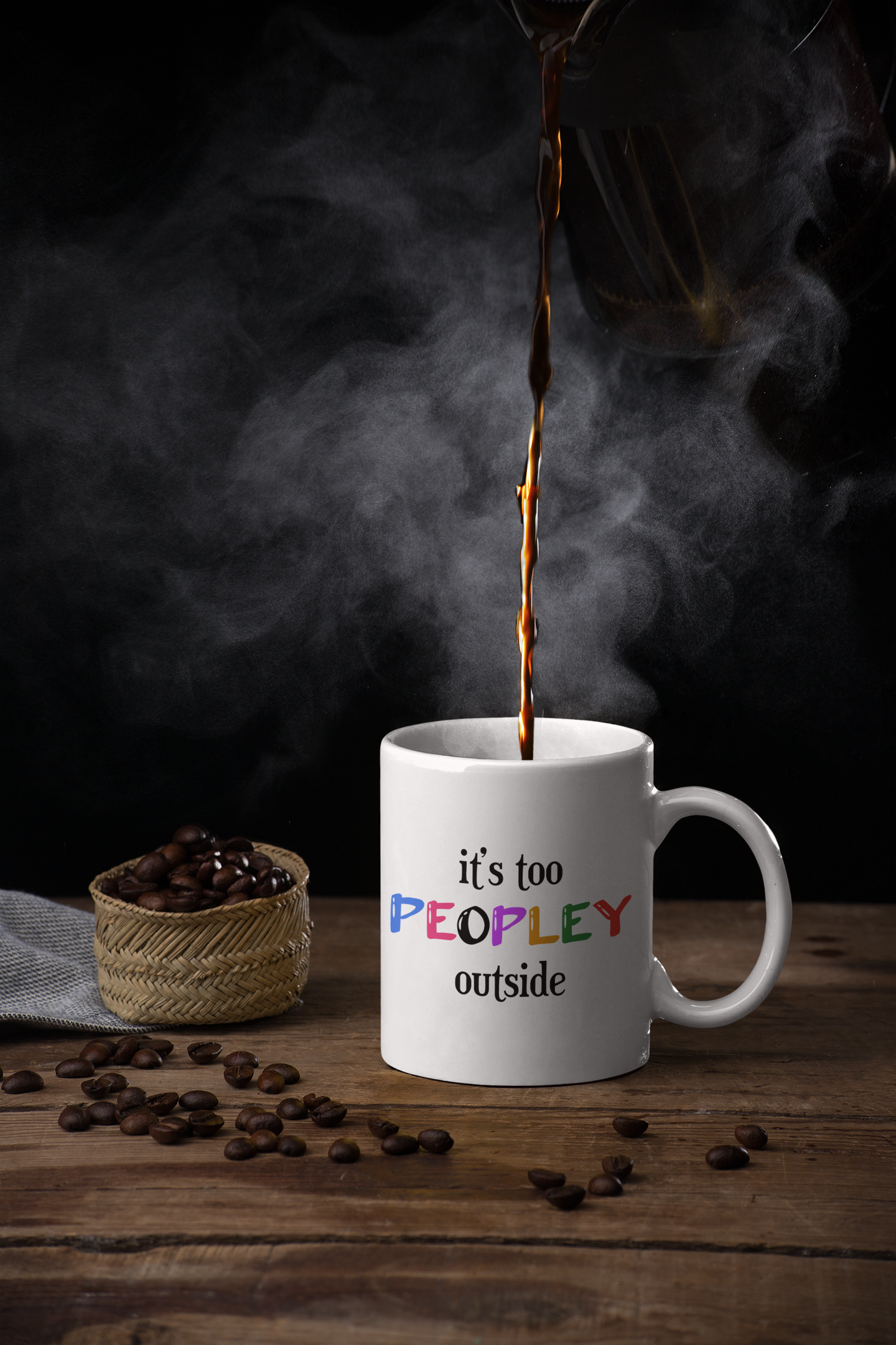 Too Peopley Coffee Mug – Funny Introvert Gift, Anti-Social Humour Cup for Home & Office, Unique Sarcastic Tea or Coffee Cup, Perfect Present