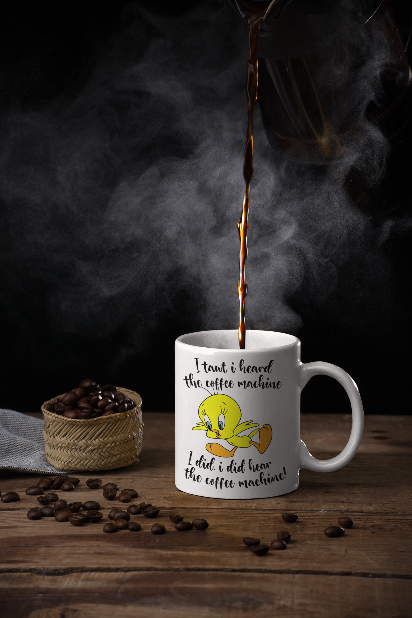 Mug - Tweety Bird Coffee Mug, Cute Cartoon Design, Fun Gift for Bird Lovers, Unique Kitchen Decor, Ideal for Home & Office